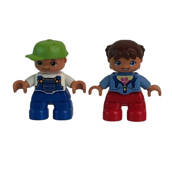 Lego Duplo Figures Lot of 4 Boy Girl Children Construction Workers - Picture 2 of 9